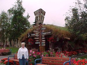 Audrey DeLange At The Anchorage Visitor Center Log Cabin. Alaska Travels & Tours Pictures, Photos, Images, & Reviews.