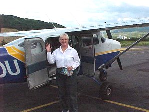 Audrey DeLange Waving Goodby! Flightseeing Tour Of Mount McKinley, Alaska. Travels & Tours Pictures, Photos, Images, & Reviews.