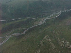 Meandering River. Flightseeing Tour Of Mount McKinley, Alaska. Travels & Tours Pictures, Photos, Images, & Reviews.