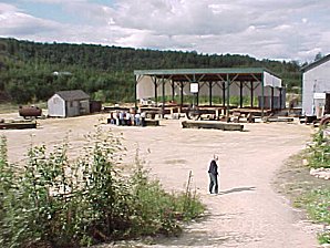 Audrey DeLange At The Gold Dredge Yard Alaska Gold Dredge #8. Near Fairbanks. Alaska Travels & Tours Pictures, Photos, Images, & Reviews.