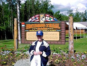 Audrey DeLange At The Iditarod Sled Museum, Wasilla, Alaska. Travels & Tours Pictures, Photos, Images, & Reviews.