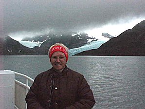 Audrey DeLange At Portage Glacier. Alaska Travels & Tours Pictures, Photos, Images, & Reviews.