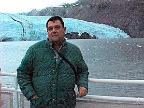 George DeLange At Median Moraine. Portage Glacier. Alaska Travels & Tours Pictures, Photos, Images, & Reviews.