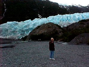 Audrey DeLange At Exit Glacier Footbridge. Alaska Travels & Tours Pictures, Photos, Images, & Reviews.