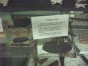 Seward Museum Display Eskimo Ulus Knife. Seward Alaska. Travels & Tours Pictures, Photos, Images, & Reviews.