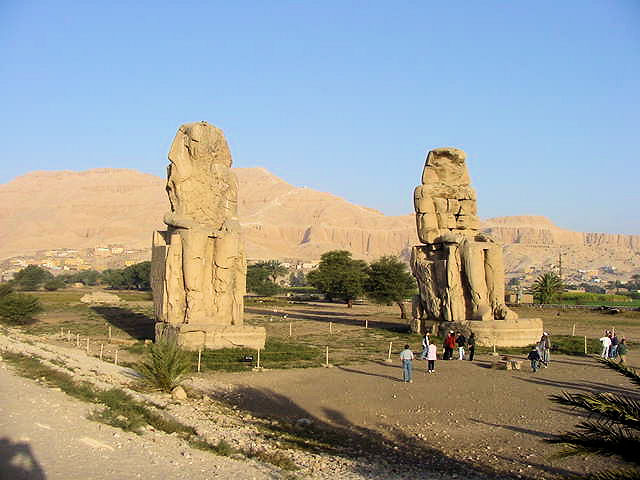 The Great Colossi Of Memnon, Thebes. Egypt. Travel & Tour Pictures, Photos, Images, Descriptions, Information, & Reviews.
