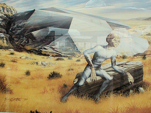 Drawing Of Roswell Crash. International UFO Museum & Research Center. Roswell, New Mexico. Hikes, Travels, & Tours. Photos, Pictures, Images, & Reviews.