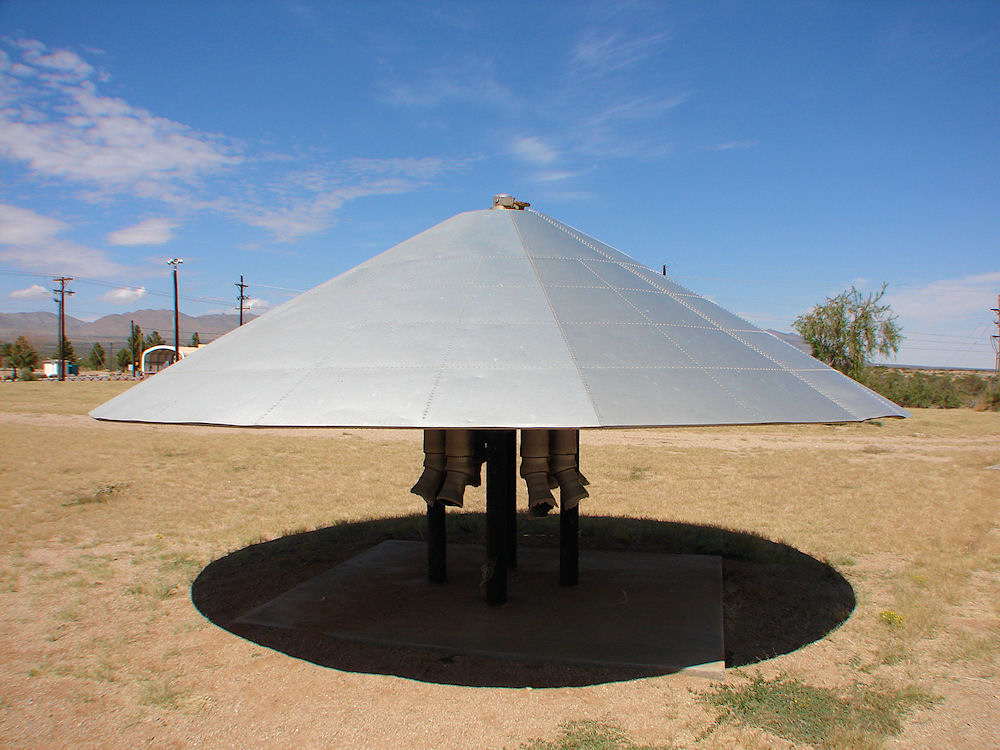 A Real Flying Saucer. The 'Aeroshell Flying Saucer' White Sands Missile Range Park. White Sands, New Mexico. Hikes, Travels, & Tours. Photos, Pictures, Images,& Reviews.