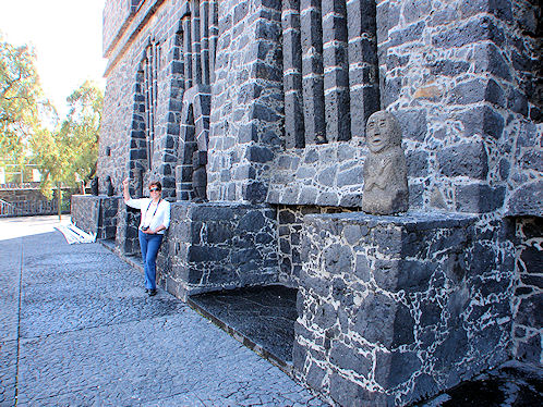 Eve DeLange Outside Museo Diego Rivera Anahuacalli. Pre - Hispanic Art Museum. Coyoacn, South Mexico City. Travel & Tour Pictures, Photos, Information, Images, & Reviews.