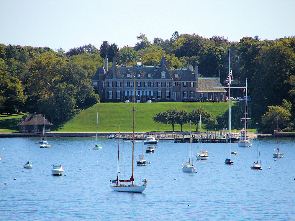 View Of The New York Yacht Club. Newport Harbor, Newport, Rhode Island, United States. Travel, Tours Photos, Pictures, Information, & Reviews.