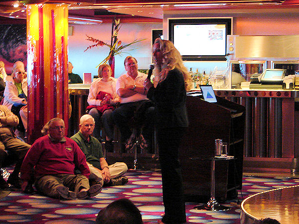 Brenda Kaye Certified Stage Hypnotist and Certified Hypnotherapist On The Norwegian Jewel Cruise Ship. Travel, Tours Photos, Pictures, Information, & Reviews.