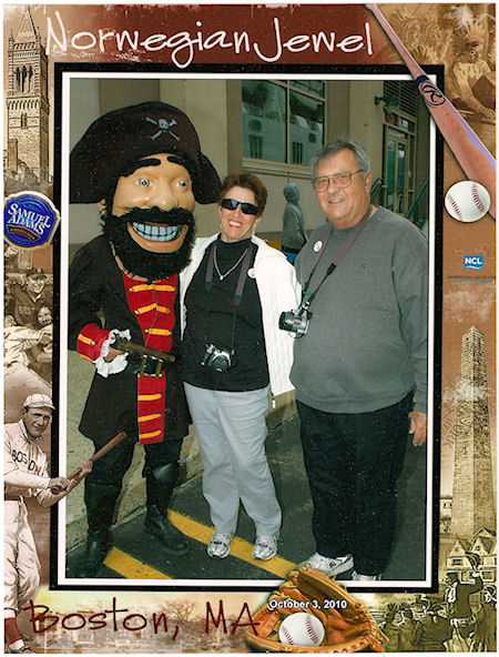 Eve & George DeLange Boarding The Norwegian Jewel Cruise Ship. Travel, Tours Photos, Pictures, Information, & Reviews.