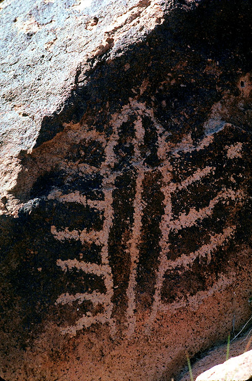 Petroglyph At The Sloan Canyon Petroglyph Site Near Las Vegas & Henderson, Nevada, In The Northwestern McCullough Mountain Range. Travel & Tour Pictures, Photos, Images, Information & Reviews.