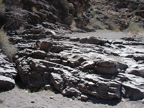 The Second Waterfall On The Creek Bed At The Sloan Canyon Petroglyph Site Near Las Vegas & Henderson, Nevada, In The Northwestern McCullough Mountain Range. Travel & Tour Pictures, Photos, Images, Information & Reviews.