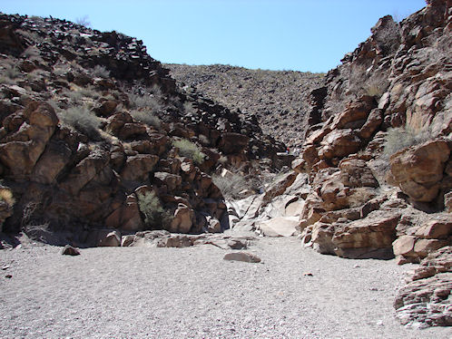 The Third Waterfall On The Creek Bed At The Sloan Canyon Petroglyph Site Near Las Vegas & Henderson, Nevada, In The Northwestern McCullough Mountain Range. Travel & Tour Pictures, Photos, Images, Information & Reviews.