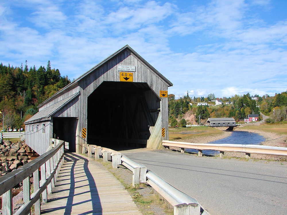 View Of Both Of Saint Martins Covered Bridges Together. New Brunswick, Canada. Travel, Tours Photos, Pictures, Information, & Reviews.