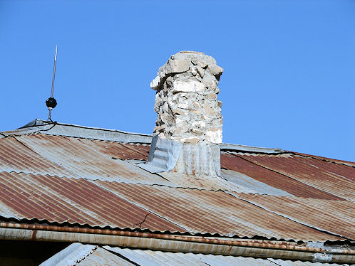Chimney Blown Over By Blast, Now Repaired. The McDonald Ranch House. Trinity Atomic Bomb Site. White Sands Missile Range. New Mexico. Hikes, Travels, & Tours. Photos, Pictures, Images,& Reviews.