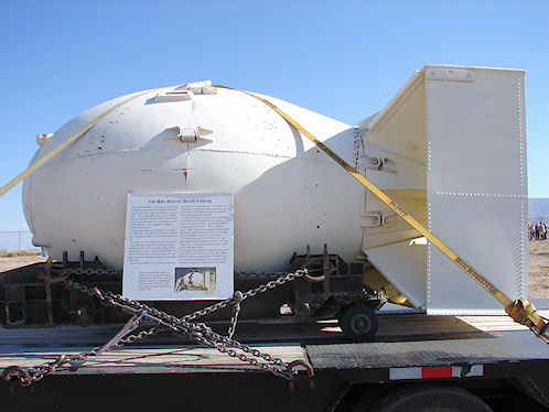 Fat Boy Atomic Bomb Casing At TheTrinity Atomic Bomb Site!  Trinity Atomic Bomb Site. White Sands Missile Range. New Mexico. Hikes, Travels, & Tours. Photos, Pictures, Images,& Reviews.