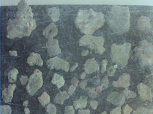 Trinitite Display. At TheTrinity Atomic Bomb Site!  Trinity Atomic Bomb Site. White Sands Missile Range. New Mexico. Hikes, Travels, & Tours. Photos, Pictures, Images,& Reviews.