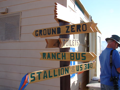 Directional Signs At Tourist Drop Off  Area  At TheTrinity Atomic Bomb Ground Zero Site!  Trinity Atomic Bomb Site. White Sands Missile Range. New Mexico. Hikes, Travels, & Tours. Photos, Pictures, Images,& Reviews.