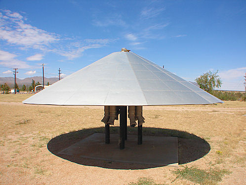Aeroshell Flying Saucer. Held 'In Captivity.' White Sands Missile Range Museum. New Mexico. Hikes, Travels, & Tours. Photos, Pictures, Images, & Reviews.